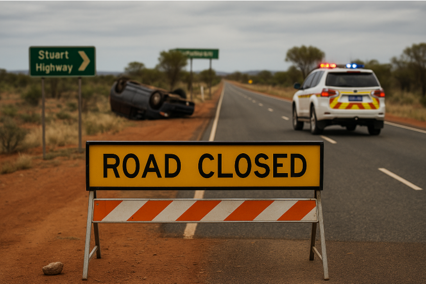 road close Stuart Highway