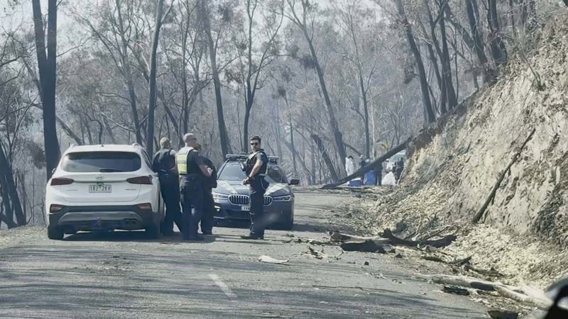 Police at the scene after Hobsons body was found.