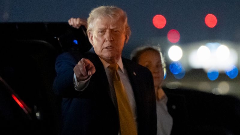 President Donald Trump departs on Air Force One from Palm Beach International Airport on January 4.