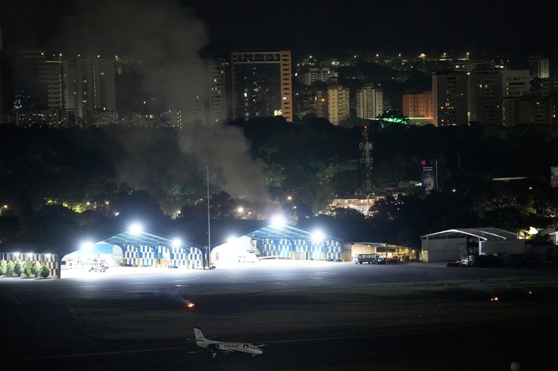 Smoke was seen rising into the sky after the explosions.