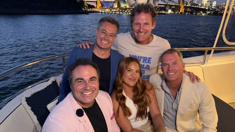 TopKnotz hosts from left Miguel Maestre Grant Denyer Felicity Palmateer Rob Palmer and Tom Williams