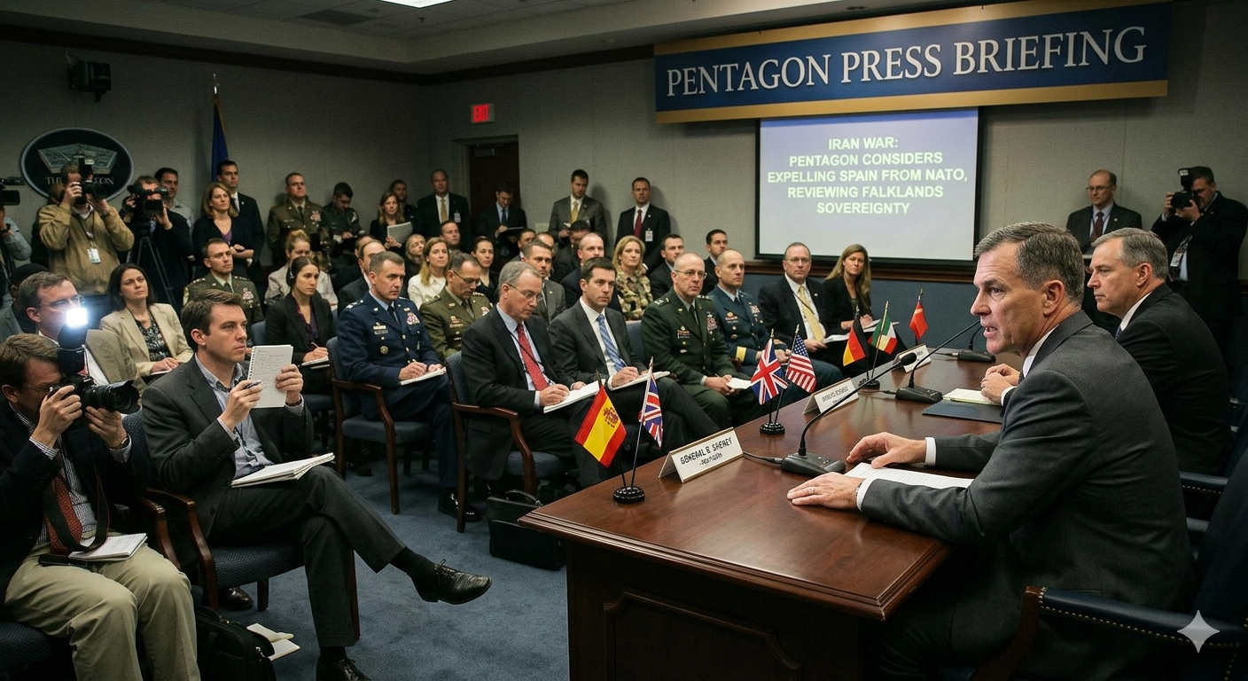Iran War Pentagon Considers Expelling Spain from NATO Falklands Sovere