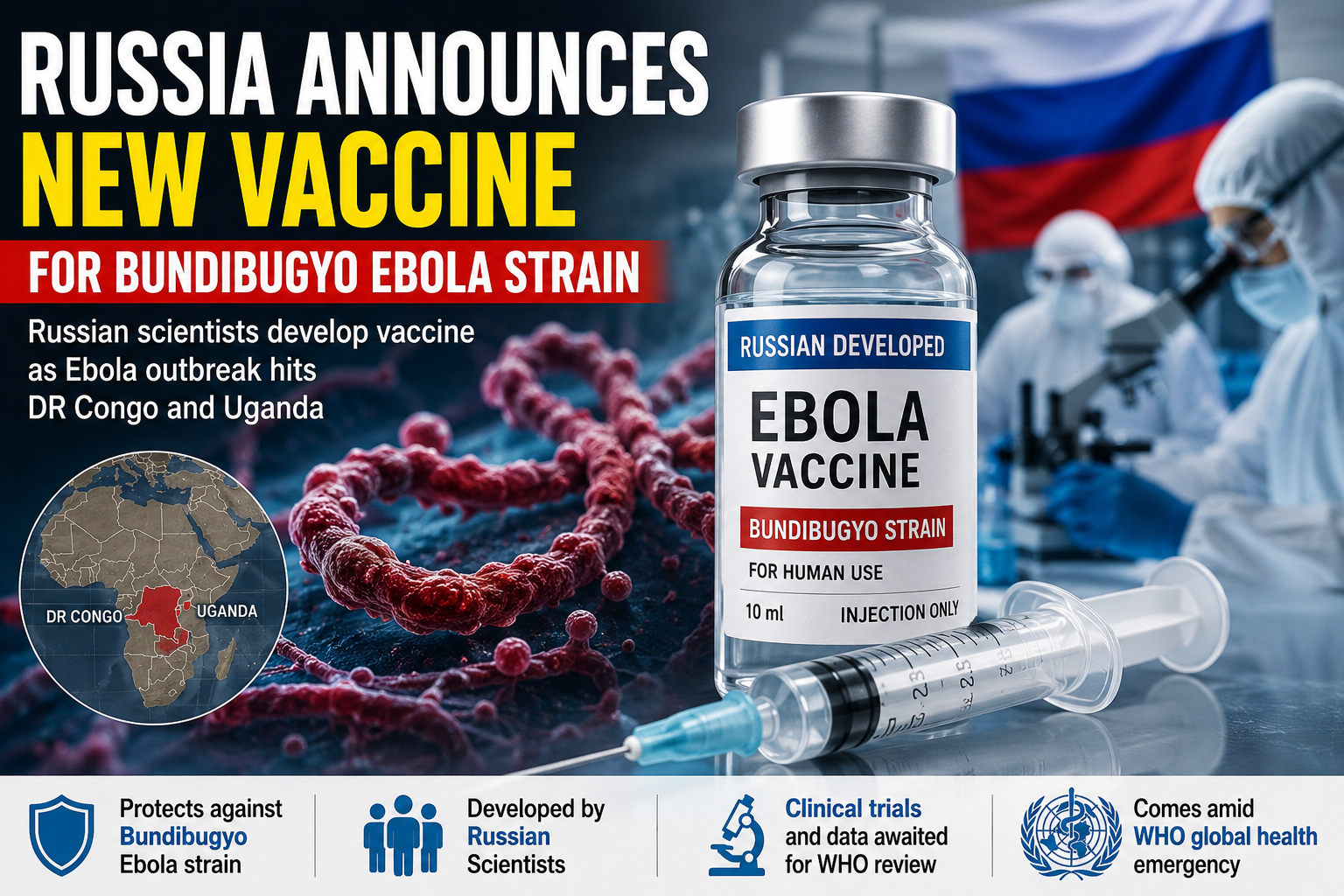 Russia Announces New Vaccine for Bundibugyo Ebola Strain